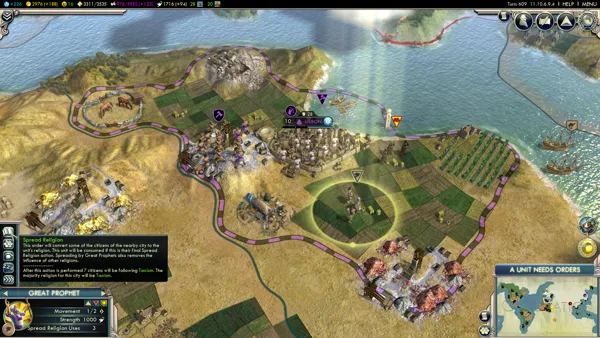 Sid Meier&#x27;s Civilization V: Gods and Kings Windows A great prophet is spreading our religion to a foreign city.