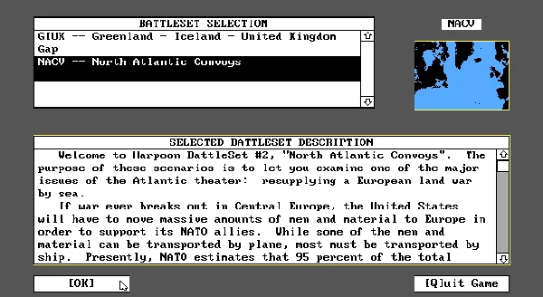 Harpoon BattleSet 2: North Atlantic Convoys DOS BattleSet description