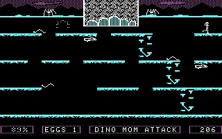 Dino Eggs PC Booter Dino Mom attack! (CGA with RGB monitor)