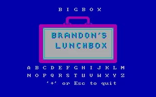 Brandon&#x27;s Big Lunchbox DOS Title screen and main menu