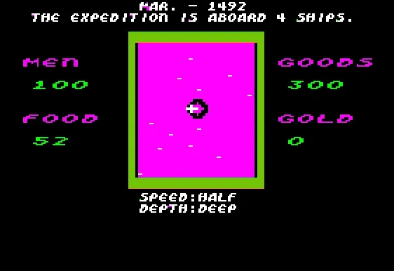 The Seven Cities of Gold Apple II Off sailing the the unknown ocean