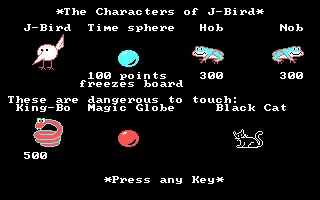 J-Bird PC Booter The characters in the game