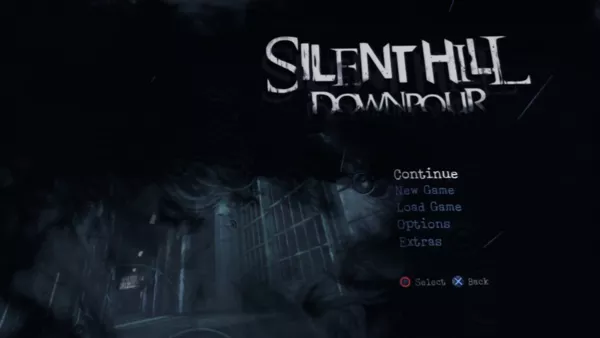 Silent Hill: Downpour PlayStation 3 Main menu