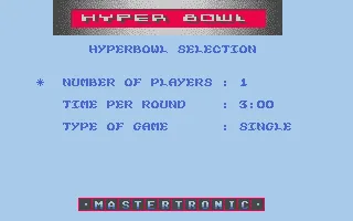 Hyperbowl Atari ST Game settings