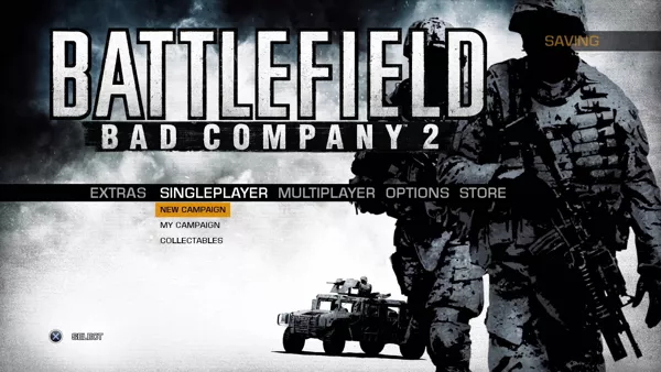 Battlefield: Bad Company 2 PlayStation 3 Main menu