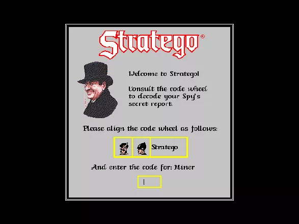 Stratego DOS Copy Protection Screen