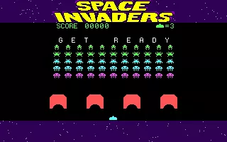 Space Invaders DOS The start of the game