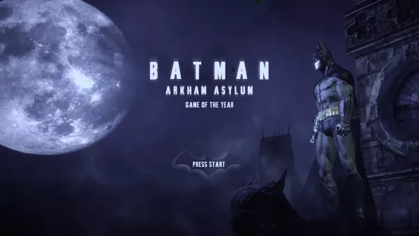 Batman: Arkham Asylum - Game of the Year Edition PlayStation 3 Start screen.