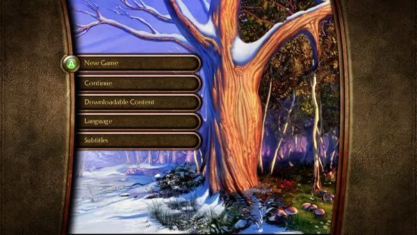 Fable II Xbox 360 Main menu.