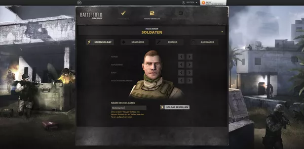 Battlefield Play4Free Browser Character creation