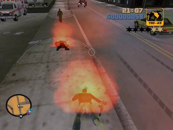 Grand Theft Auto III Windows I burn! I burn! aaaaaaa!!!!