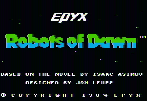 Robots of Dawn Apple II Title screen