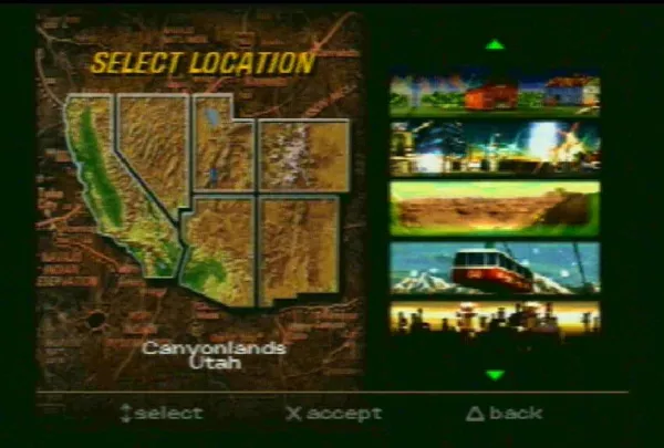 Vigilante 8 PlayStation Selecting a Stage