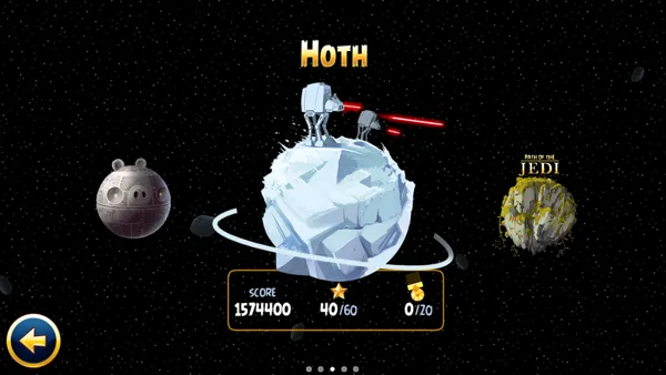 Angry Birds: Star Wars iPhone One of the level selection screens