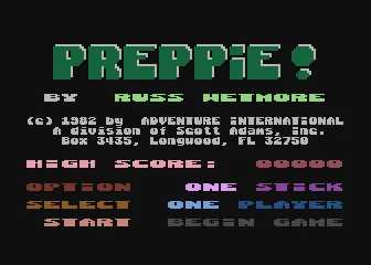 Preppie! Atari 8-bit Menu