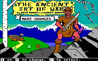 The Ancient Art of War DOS Main screen (EGA/Tandy)