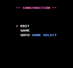 Super Lode Runner NES Construction menu