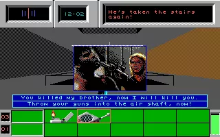 Die Hard DOS Your guns are taken away prior to fighting Karl. (EGA)