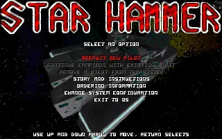 Star Hammer DOS Main menu