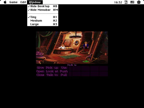 Monkey Island 2: LeChuck&#x27;s Revenge Macintosh There are some other screen options, including having a small window