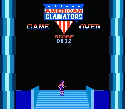 American Gladiators NES Game over screen