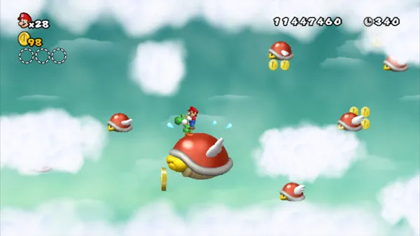 New Super Mario Bros. Wii Wii A tricky airborne level