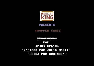 Whopper Chase Commodore 64 Title screen and credits