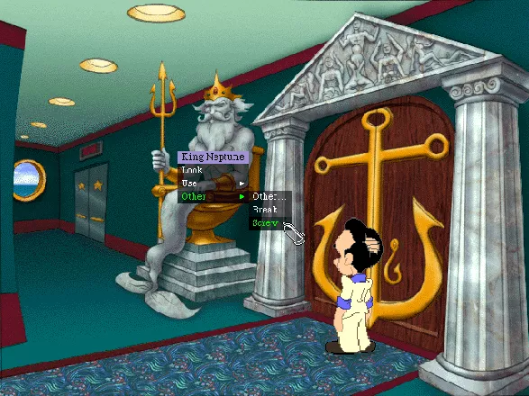 Leisure Suit Larry: Love for Sail! DOS You try thinking outside of the box. All you can come up with is having sexual intercourse with Neptune. This doesn&#x27;t quite work