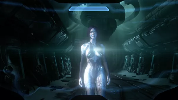 Halo 4 Xbox 360 Talking to Cortana after exiting the cryo-tube.