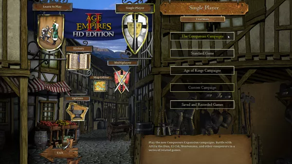 Age of Empires II: HD Edition Windows Main menu