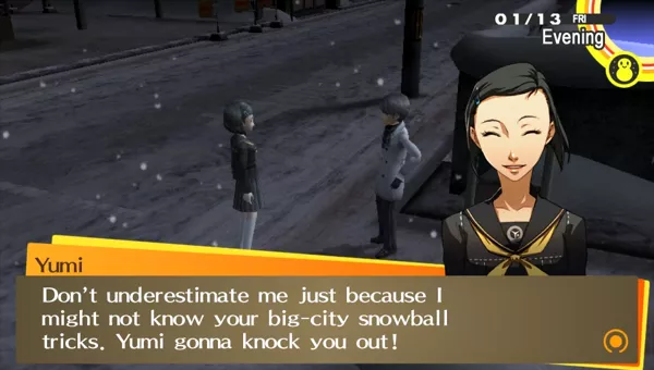 Persona 4 Golden PS Vita When Dojima has to work, the player can now sneak out at night, a new feature in Persona 4 Golden. The player can meet up with some of their Social Links at night.