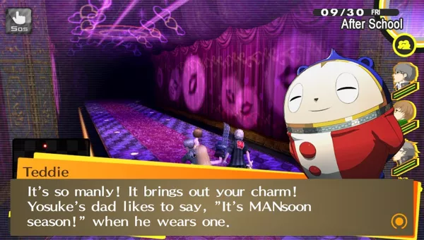 Persona 4 Golden PS Vita Persona 4 Golden also adds new costumes that are wearable inside the TV world. If the player talks to the rest of the party, they&#x27;ll comment upon their new outfits, or the player&#x27;s new outfit.