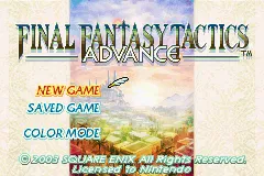 Final Fantasy Tactics Advance Game Boy Advance Title Screen