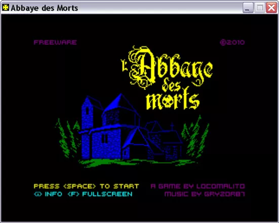 l&#x27;Abbaye des Morts Windows Title screen (Windowed)