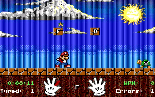 Mario Teaches Typing DOS The &#x22;outside&#x22; lesson (EGA, Tandy)