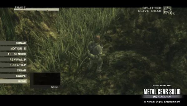 Metal Gear Solid 3: Subsistence PS Vita Touching left part of the screen will let you select your gadgets.