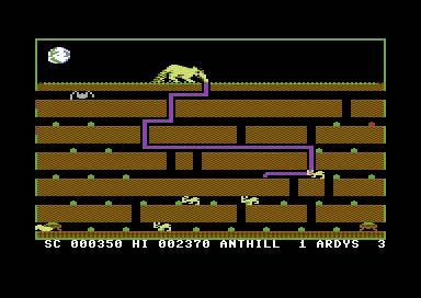 Ardy the Aardvark Commodore 64 Tongue was touched so a life lost.