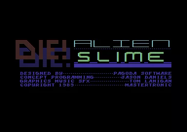 Die Alien Slime Commodore 64 Title screen.
