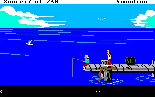 King&#x27;s Quest IV: The Perils of Rosella Apple IIgs On the wharf.