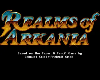 Realms of Arkania: Blade of Destiny Amiga Series title screen
