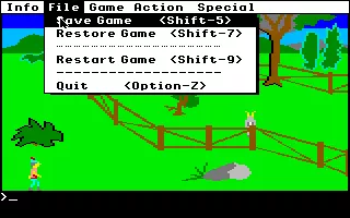 King&#x27;s Quest Apple IIgs Drop down menu.