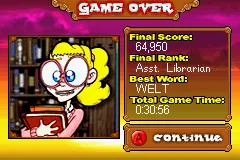 Bookworm Deluxe Game Boy Advance Final score and ranking