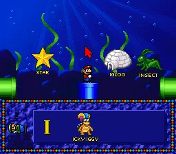 Mario&#x27;s Early Years: Fun With Letters SNES &#x22;Icky Iggy,&#x22; a feature of the game that is particularly ridiculed.
