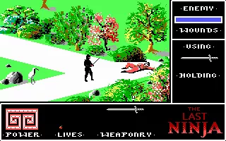 The Last Ninja DOS Hmm, are those nunchucks on his body?