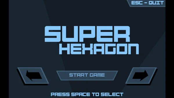 Super Hexagon Windows Title screen and main menu