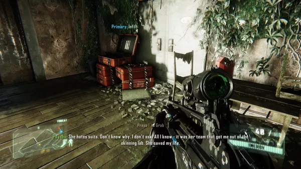 Crysis 3 Windows Ammo crates. You will run out of bullet at some point