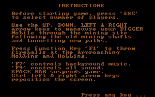 Digger PC Booter Instructions (demo version)