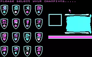 Bloodwych DOS Character select (CGA)