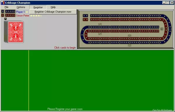 The game area before the start of a game showing the standard layout. Note the game window cannot be resized