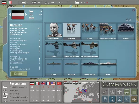 Commander: Europe at War Windows buy new units